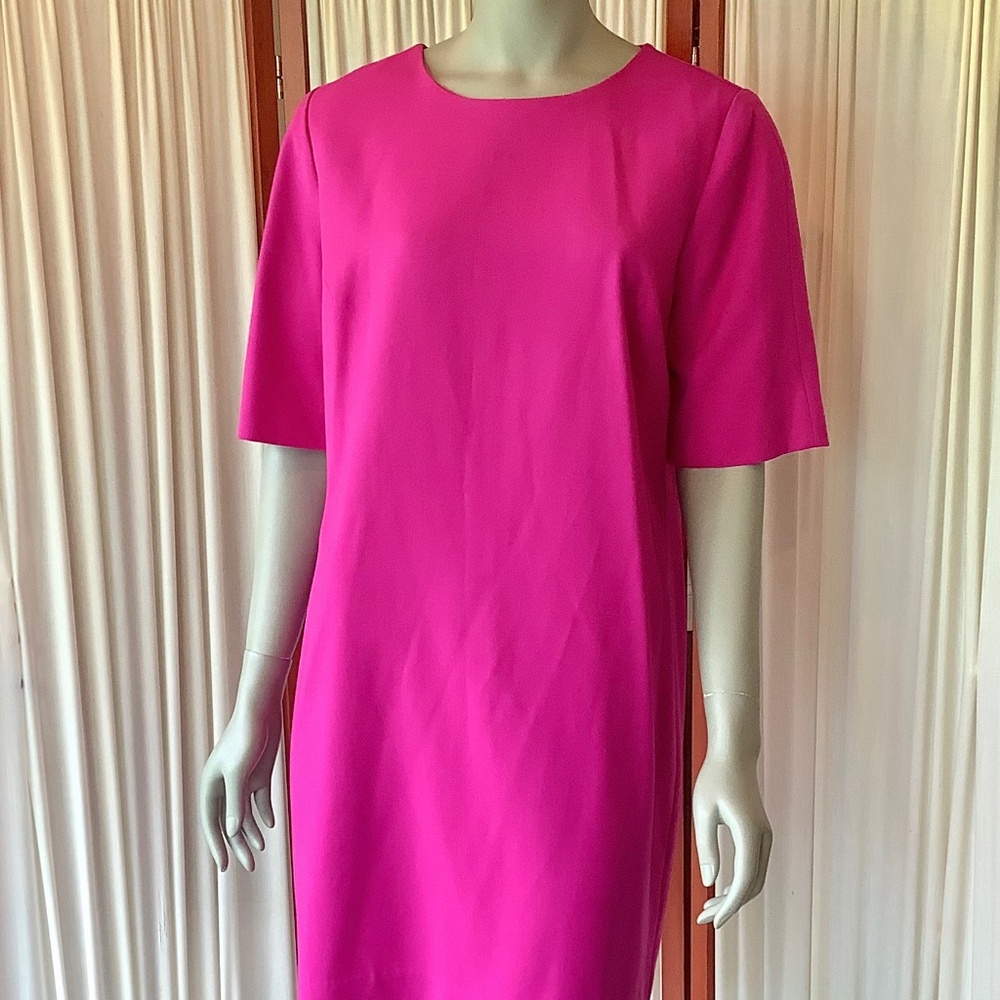 GAP Womens Shift Dress Hot Pink Exposed Zipper in Back Size 14